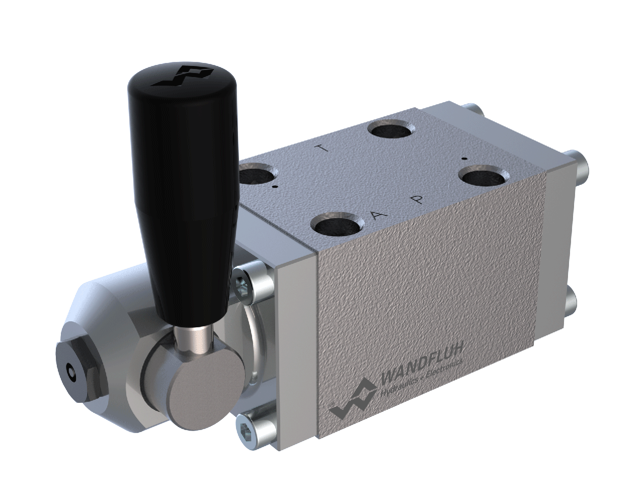 Manually actuated poppet valve with switching position holding function Wandfluh